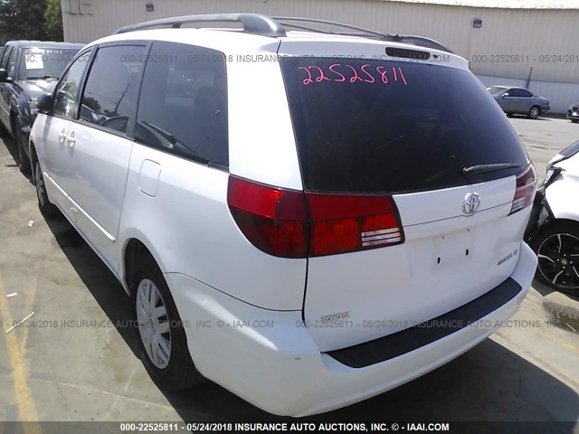 5TDZA23C24S192398 - 2004 TOYOTA SIENNA CE/LE WHITE photo 3