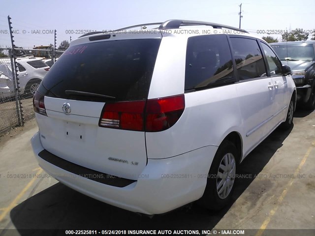 5TDZA23C24S192398 - 2004 TOYOTA SIENNA CE/LE WHITE photo 4