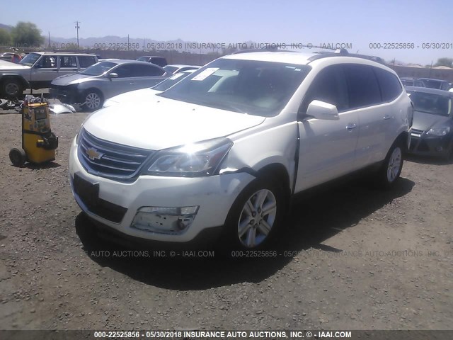 1GNKVGKD6EJ106402 - 2014 CHEVROLET TRAVERSE LT WHITE photo 2