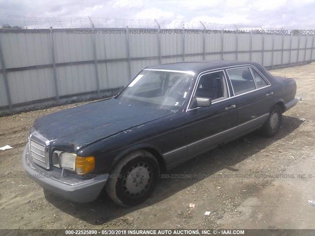 WDBCA25D9JA374506 - 1988 MERCEDES-BENZ 300 SEL BLUE photo 2