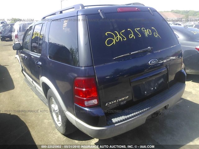 1FMZU73K02ZC54254 - 2002 FORD EXPLORER XLT BLUE photo 3