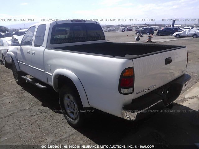 5TBRT3812YS107419 - 2000 TOYOTA TUNDRA ACCESS CAB LIMITED WHITE photo 3