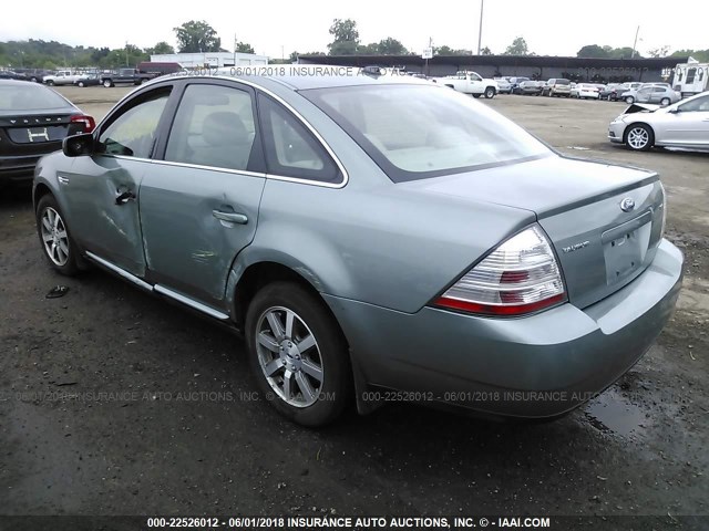 1FAHP24W88G135017 - 2008 FORD TAURUS SEL GREEN photo 3