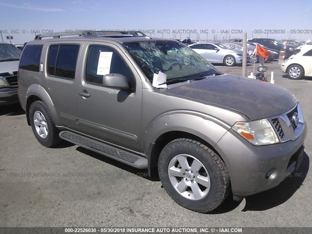 5N1AR18U78C641370 - 2008 NISSAN PATHFINDER S/LE/SE GOLD photo 1