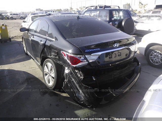 KMHEC4A43DA069511 - 2013 HYUNDAI SONATA HYBRID BLACK photo 3