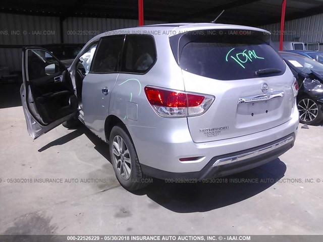 5N1AR2MN4DC680335 - 2013 NISSAN PATHFINDER S/SV/SL/PLATINUM 银色 照片 3