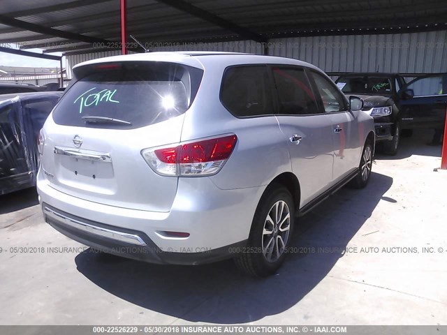 5N1AR2MN4DC680335 - 2013 NISSAN PATHFINDER S/SV/SL/PLATINUM 银色 照片 4