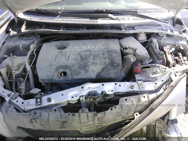 1NXBU4EE5AZ295420 - 2010 TOYOTA COROLLA S/LE/XLE SILVER photo 10