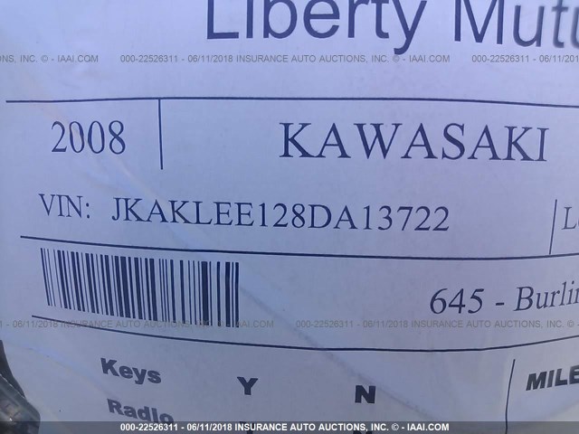 JKAKLEE128DA13722 - 2008 KAWASAKI KL650 E GREEN photo 10