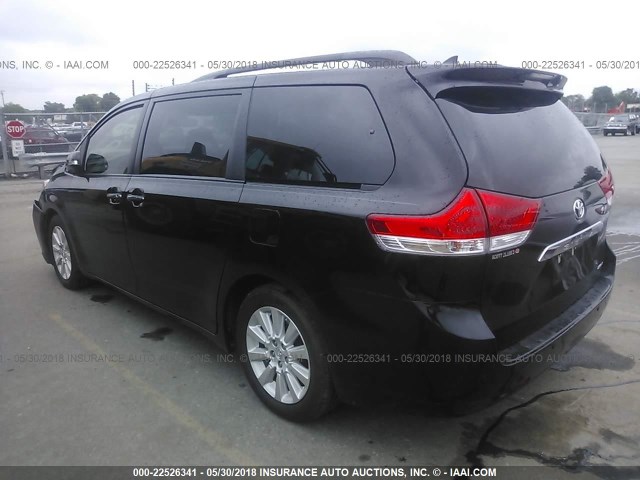 5TDYK3DC0ES518004 - 2014 TOYOTA SIENNA XLE/LIMITED BLACK photo 3