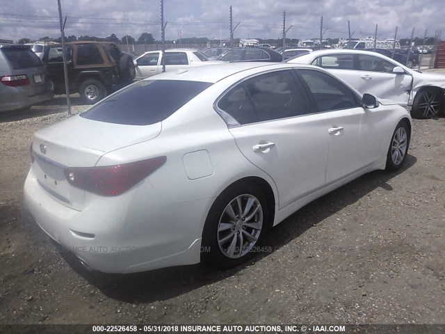 JN1BV7AP0EM674912 - 2014 INFINITI Q50 PREMIUM/SPORT WHITE photo 4