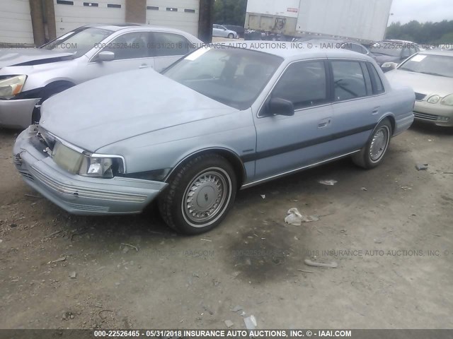 1LNCM9740LY825455 - 1990 LINCOLN CONTINENTAL  Ашық көк фото 2