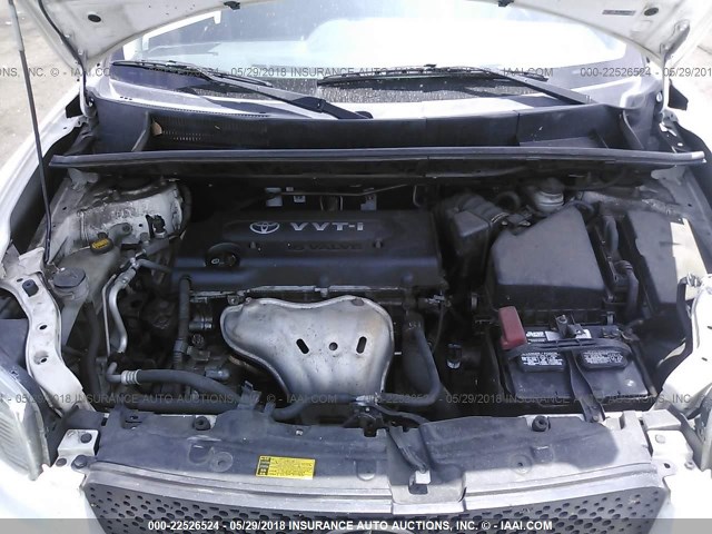 JTLKE50E581040507 - 2008 TOYOTA SCION XB WHITE photo 10