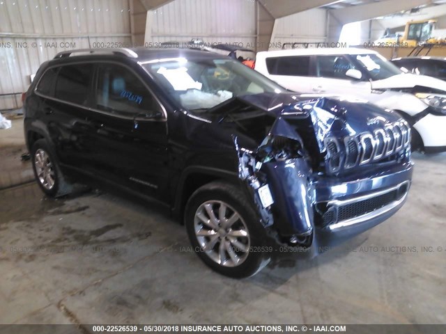 1C4PJMDB7GW213579 - 2016 JEEP CHEROKEE LIMITED BLUE photo 1