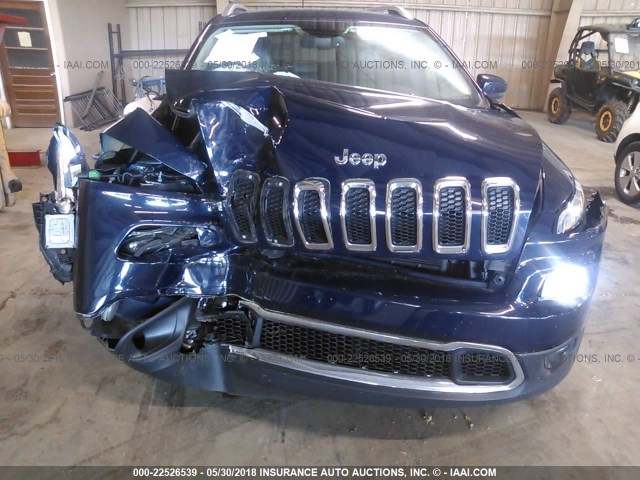 1C4PJMDB7GW213579 - 2016 JEEP CHEROKEE LIMITED BLUE photo 6