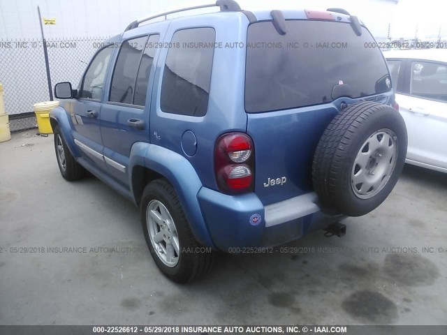 1J4GK58K75W665293 - 2005 JEEP LIBERTY LIMITED BLUE photo 3