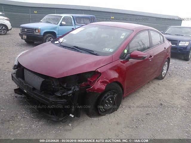 KNAFX4A69F5372459 - 2015 KIA FORTE LX RED photo 2