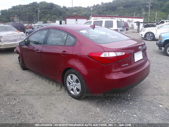 KNAFX4A69F5372459 - 2015 KIA FORTE LX RED photo 3