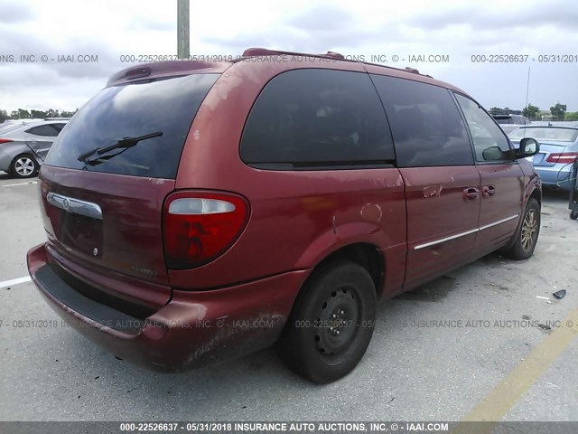 2C8GP64L52R531378 - 2002 CHRYSLER TOWN & COUNTRY LIMITED RED photo 4