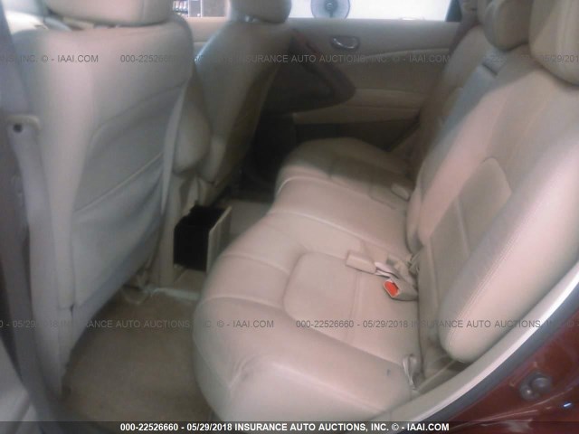 JN8AZ1MU9CW119653 - 2012 NISSAN MURANO S/SL/LE BURGUNDY photo 8