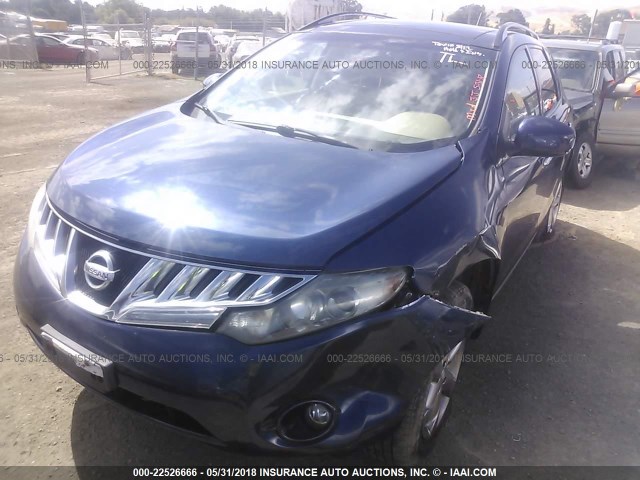 JN8AZ1MWXAW129297 - 2010 NISSAN MURANO S/SL/LE BLUE photo 2