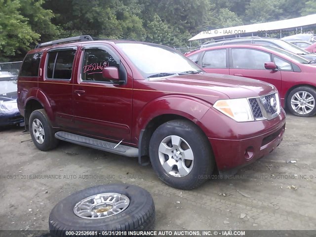 5N1AR18U75C790406 - 2005 NISSAN PATHFINDER LE/SE/XE RED photo 1