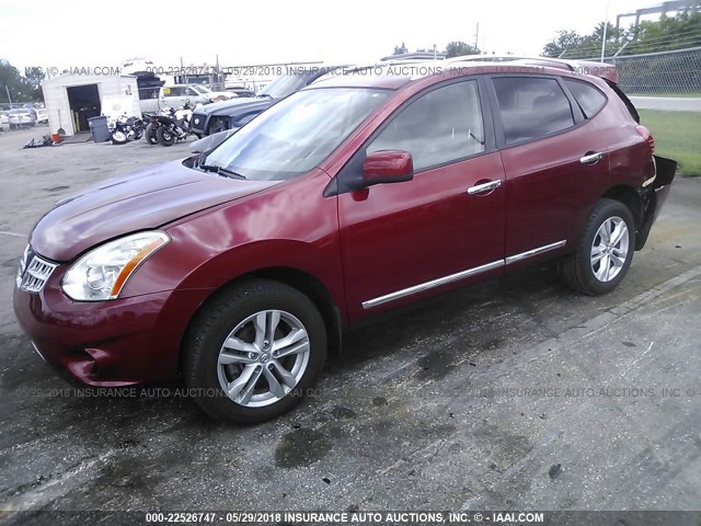 JN8AS5MTXCW291659 - 2012 NISSAN ROGUE S/SV RED photo 2