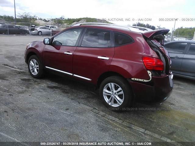 JN8AS5MTXCW291659 - 2012 NISSAN ROGUE S/SV RED photo 3