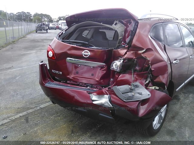 JN8AS5MTXCW291659 - 2012 NISSAN ROGUE S/SV RED photo 6