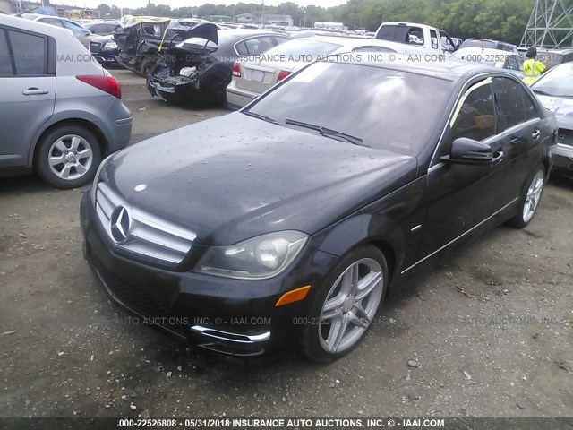 WDDGF4HB6CA607583 - 2012 MERCEDES-BENZ C 250 BLACK photo 2