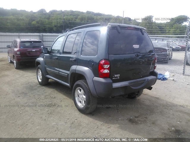 1J4GL48546W191001 - 2006 JEEP LIBERTY SPORT GREEN photo 3