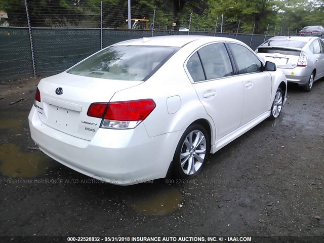 4S3BMBL64E3016555 - 2014 SUBARU LEGACY 2.5I LIMITED WHITE photo 4