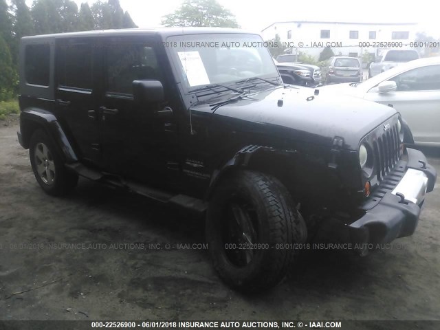 1J4GA59188L587184 - 2008 JEEP WRANGLER UNLIMITE SAHARA BLACK photo 1