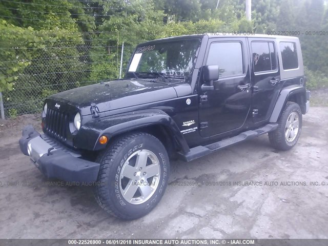 1J4GA59188L587184 - 2008 JEEP WRANGLER UNLIMITE SAHARA BLACK photo 2