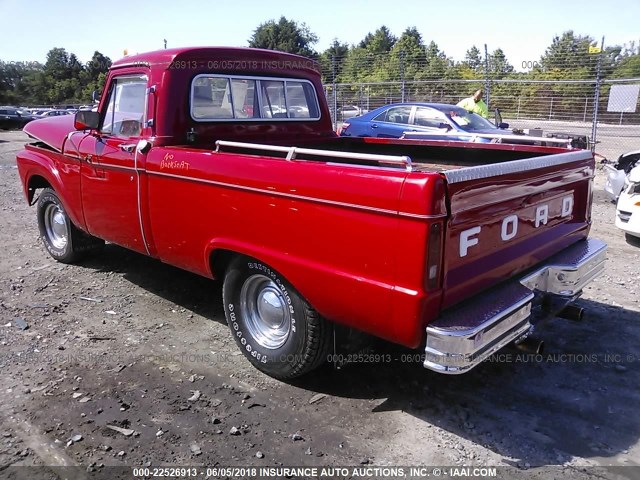 F10YE746257 - 1966 FORD F100 RED photo 3