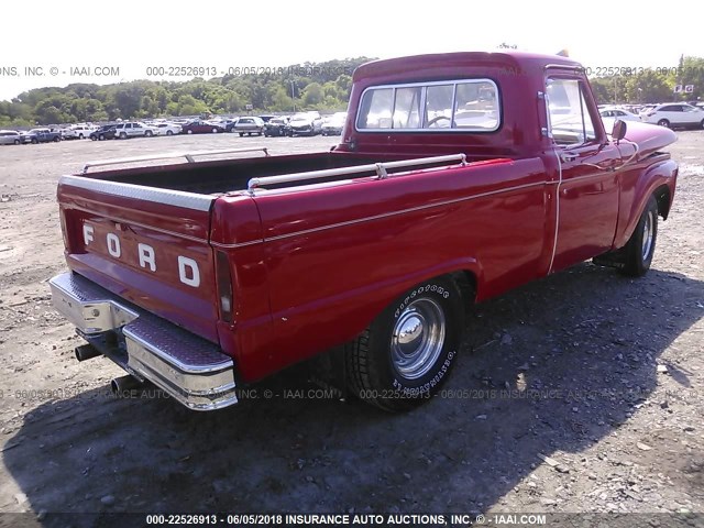 F10YE746257 - 1966 FORD F100 RED photo 4