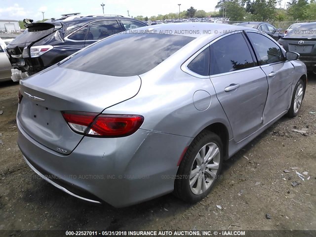 1C3CCCAB0FN753971 - 2015 CHRYSLER 200 LIMITED SILVER photo 4