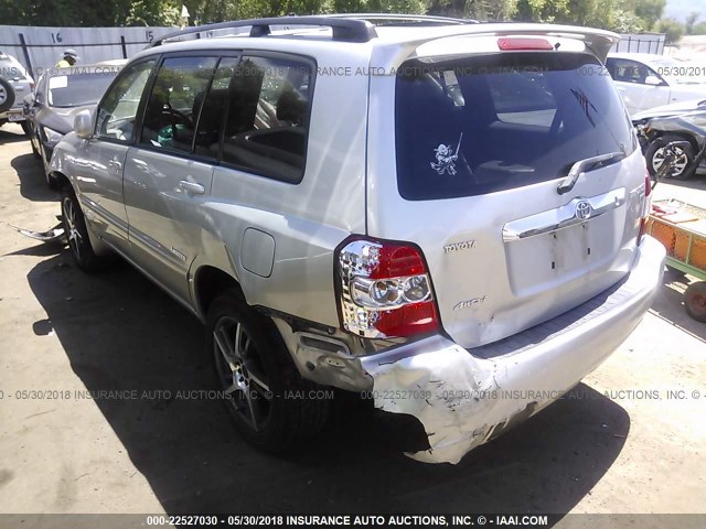 JTEEW21A760016921 - 2006 TOYOTA HIGHLANDER HYBRID SILVER photo 3