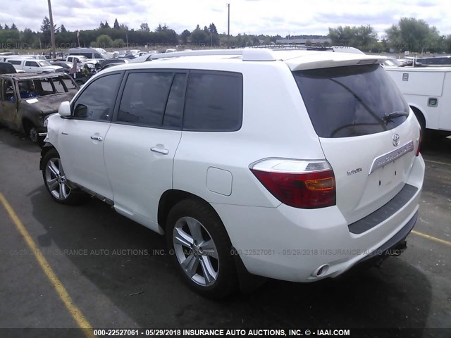 JTEES42A282097596 - 2008 TOYOTA HIGHLANDER LIMITED WHITE photo 3