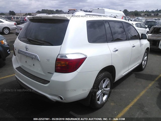 JTEES42A282097596 - 2008 TOYOTA HIGHLANDER LIMITED WHITE photo 4