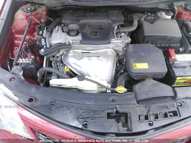 4T1BF1FK6CU580689 - 2012 TOYOTA CAMRY SE/LE/XLE MAROON photo 10