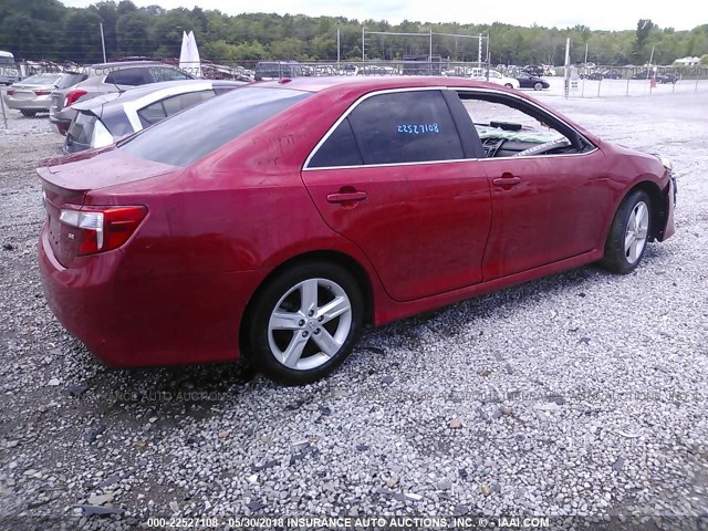 4T1BF1FK6CU580689 - 2012 TOYOTA CAMRY SE/LE/XLE MAROON photo 4