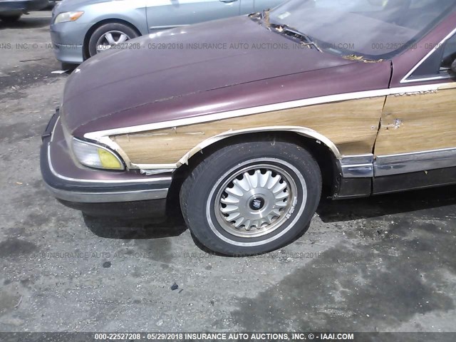 1G4BR8378NW407652 - 1992 BUICK ROADMASTER ESTATE MAROON photo 6