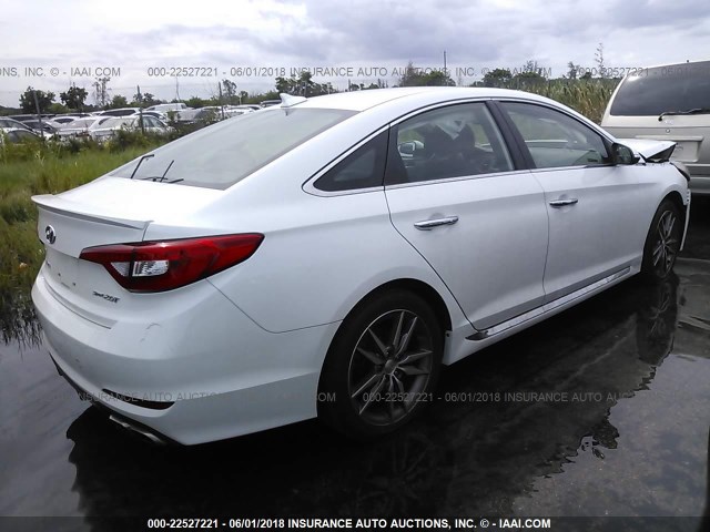 5NPE34AB9FH092256 - 2015 HYUNDAI SONATA SPORT/LIMITED WHITE photo 4