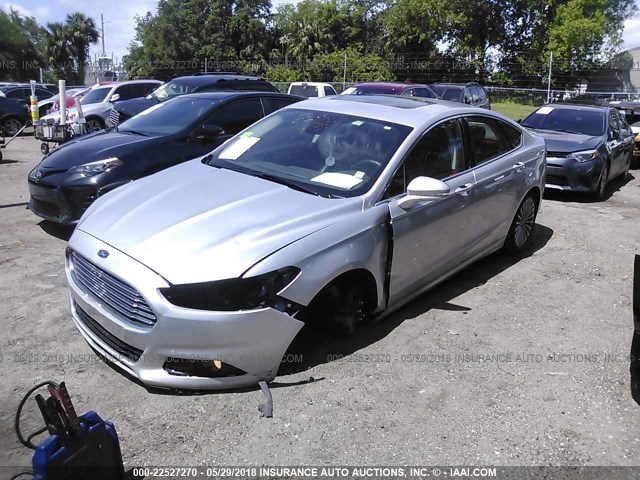 3FA6P0D90ER326487 - 2014 FORD FUSION TITANIUM SILVER photo 2