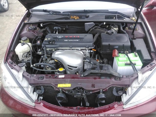 4T1BE32K54U316675 - 2004 TOYOTA CAMRY LE/XLE/SE RED photo 10