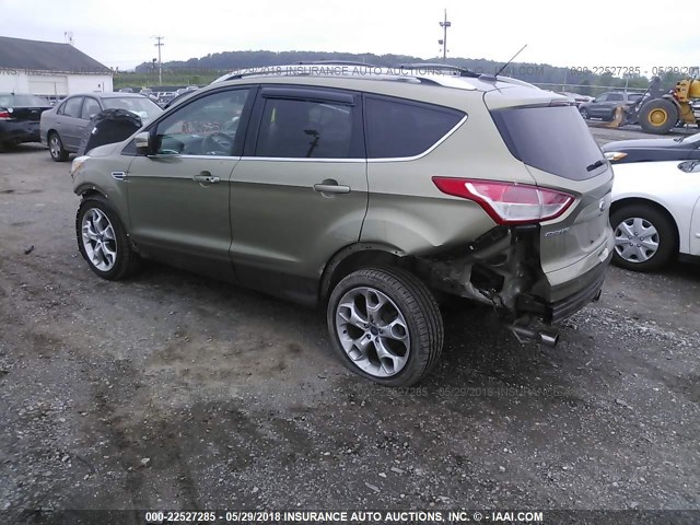 1FMCU9J96DUA15969 - 2013 FORD ESCAPE TITANIUM GREEN photo 3