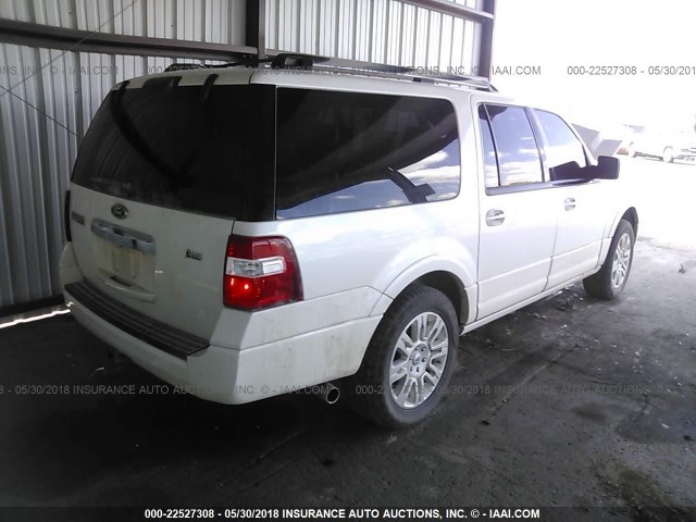 1FMJK2A59BEF33583 - 2011 FORD EXPEDITION EL LIMITED WHITE photo 4