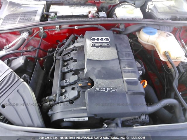 WAUDF78E07A042369 - 2007 AUDI A4 2.0T QUATTRO RED photo 10