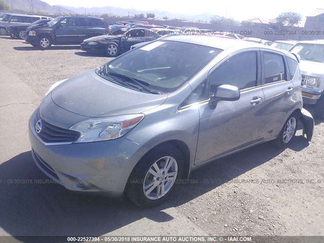 3N1CE2CP2EL369913 - 2014 NISSAN VERSA NOTE S/S PLUS/SV/SL GRAY photo 2